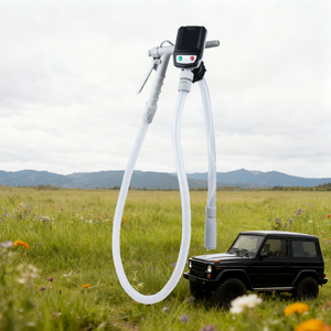 Pompe de transfert de carburant centrifuge électrique 3,8 GPM alimentée par batterie 5V 12V certifiée ATEX pour remplissage d'huile et de carburant en plastique avec 1 buse - Product Image 2