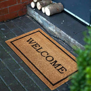 Paillassons en <span class=keywords><strong>coco</strong></span> naturel pour porche de hall d'entrée, conceptions personnalisées, texte <span class=keywords><strong>noir</strong></span>, tapis de sol en caoutchouc, tapis de porte d'entrée extérieure en fibre de <span class=keywords><strong>coco</strong></span> - Product Image 5