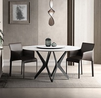 Geometric Art Design Keramik platte Marmor Runde Platte Einfacher Stil Esstisch mit rotierendem Zentrum für Zuhause oder Hotel eingang