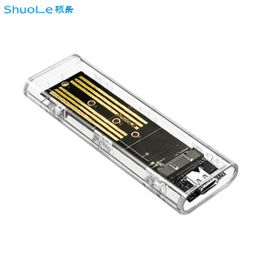 Carcasa ShuoLe M.2 para disco duro, USB 3.1 Tipo C a NVMe SATA NGFF, caja externa transparente de plástico para unidad de estado sólido, para PC y portátil. - Product Image 1
