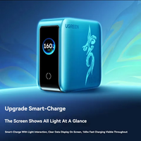 UGREEN x Honkai Star Rail Yao Guang 160W GaN Charger Layar Digital 4C 1A Multi Port PD Pengisi Daya Cepat untuk Laptop iPhone