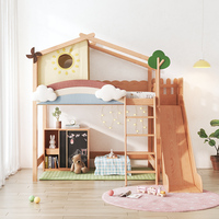 Meubles de chambre d'enfant, lit superposé en bois avec rangement, lits pour enfants avec bureau d'étude