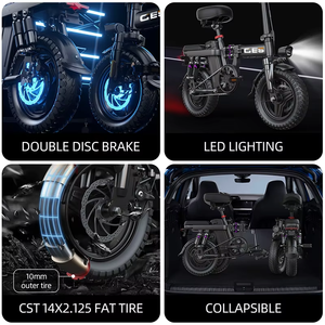 Hot <strong>Sale</strong> Mini Size <strong>Folding</strong> Electric Bicycle 48V Steel Frame Lithium Battery Rear Hub Motor Foldable City <strong>Bike</strong> - Product Image 5