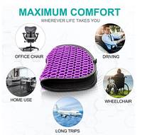 Anjuny Coussin de siège en gel nid d'abeille personnalisé avec mousse à mémoire de forme et rembourrage d'air pour s'asseoir longtemps dans les voitures ou les chaises de bureau