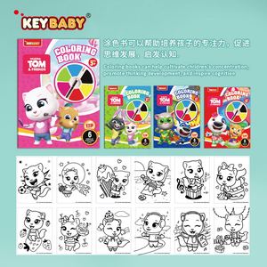 Buku mewarnai buku gambar kucing Tom Cat Air anak-anak Keybaby dengan pigmen pewarna bawaan untuk siswa sekolah dasar - Product Image 5