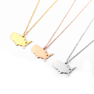 Collier pendentif en or 18 carats imperméable <span class=keywords><strong>carte</strong></span> des <span class=keywords><strong>états</strong></span>-<span class=keywords><strong>unis</strong></span> collier minimaliste <span class=keywords><strong>carte</strong></span> du pays du monde bijoux pour femmes filles - Product Image 6