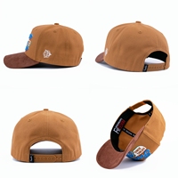 Gorra de béisbol retro de dos tonos con logotipo bordado personalizado, perfil de corona alta estructurada, 5 paneles y visera de gamuza.