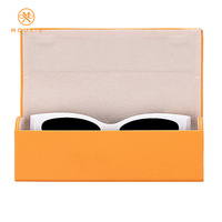 Étui à lunettes en cuir PU tendance, étui fin pour lunettes avec design à bords arrondis, organisateur de rangement pour accessoires optiques