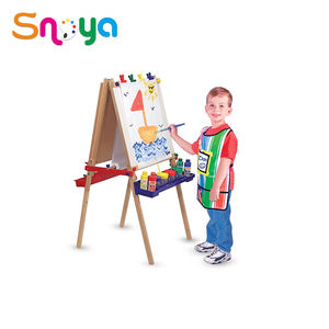 Chevalet fournisseur pour enfants <span class=keywords><strong>Tableau</strong></span> noir en bois pliable double face <span class=keywords><strong>Tableau</strong></span> d'art pour enfants Hauteur réglable Debout Ensembles d'art pour enfants - Product Image 1