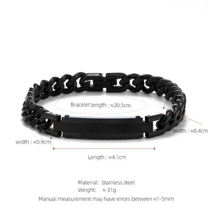 Custom 316l Stainless Steel <b>Men</b> Bracelet Engrave 14k 18k Gold Plated Fashion Chain Link Bracelets <b>for</b> <b>Men</b> - Product Image 6