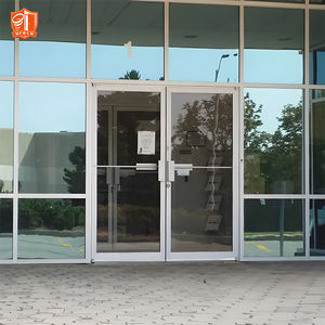 ประตูร้านกาแฟระบบกระจกนิรภัยกรอบอลูมิเนียมประตูหน้าร้านกลางแจ้งกันน้ำ - Product Image 3