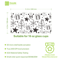 Autocollants de transfert DTF UV en PET brillant, écologiques et imperméables Goode Wholesale pour gobelets de 16 oz avec motifs de dessins animés