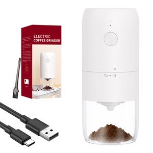 เครื่องบดกาแฟสีขาวทันสมัย อัตโนมัติ ชาร์จไฟได้ ใช้พอร์ต USB-C เหมาะสำหรับใช้ในบ้านและที่ทำงาน - Product Image 5