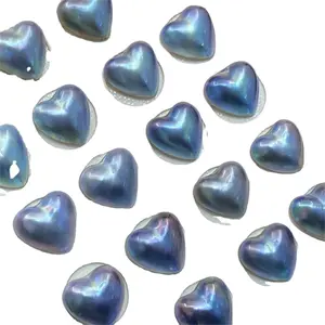 Fashion Jewelry Seawater 14*14mm Heart Blue Mabe Pearls for Pendant Ring Jewelry