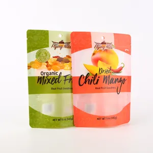 Bolsa de plástico para fruta liofilizada Premium de grado alimenticio impresa personalizada, bolsa de plástico para aperitivos para fruta seca, bolsa de embalaje