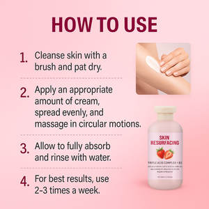 Lotion à la fraise OEM 200 ml en vrac, hydratante, enrichie en vitamine C, lissante, végane, avec logo sur le flacon - Product Image 6