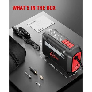 Rocgorld R8 Tire Inflator Portable Air Compressor DC 12V Dual Digital Screen Single Cylinder Tire <b>Inflation</b> - Product Image 6