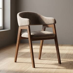 Modern Durable Upholstered <b>Dining</b> <b>Chair</b> with Wooden Legs Velvet Seat Midcentury Design for Home Office & Hotel Furniture - Product Image 2