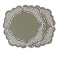Napperon de table réutilisable élégant et moderne en similicuir brodé