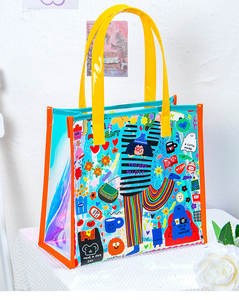 Sac de plage tendance en PVC imperméable, sac à bandoulière, sac à main, sac de shopping imprimé avec logo, sac de yoga pour femmes - Product Image 5