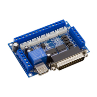 Adaptor Antarmuka CNC 5 Axis Kabel USB Mach3 Driver Motor Stepper Breakout Board Light Coupling ICs Controller Pemasangan DIN Rail