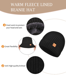 2024 Tùy Chỉnh Unisex Nhiệt Lông Cừu Lót Mùa Đông Beanie Hat Hot Bán Với Logo Cho Trượt Tuyết & Trượt Tuyết - Product Image 3