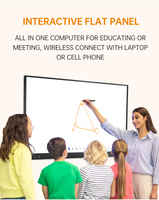 Tableau interactif intelligent 4K avec caméra intégrée, double système d'exploitation Windows Android 13, tableau blanc interactif pour vidéoconférence