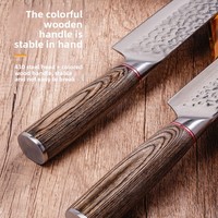 Couteau de cuisine forgé à la main en acier à haute teneur en carbone, double tête en acier, manche en bois moderne, couteau de chef multi-usage tranchant