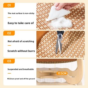 <span class=keywords><strong>Hamaca</strong></span> Universal <span class=keywords><strong>de</strong></span> Ratán para Gatos Four Seasons, Cama Elevada Transpirable para Mascotas con Colchoneta Refrigerante para el Descanso <span class=keywords><strong>de</strong></span> Gatitos en Verano - Product Image 4