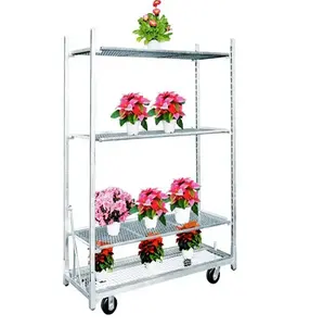 Prezzo di fabbrica danese giardino trasporto vaso di fiori cremagliera carrello carrello con 4 ruote