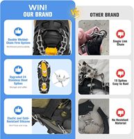Crampons antidérapants ORIENT à 24 pointes en acier inoxydable et silicone pour hommes et femmes, pour la randonnée, la marche, le jogging, la pêche