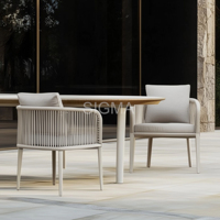 Mobilier d'extérieur moderne en vente chaude Ensemble de salle à manger Tables et chaises de patio Hôtel Cour