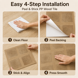 Loseta de Vinilo Antideslizante e Impermeable de 12"x12" (0.76mm) Personalizada, con Instalación Autoadhesiva para Uso en Interiores - Product Image 5