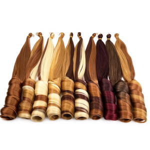 Cheveux synthétiques en vrac pour tresses africaines, texture lisse, boucles françaises teintées, trame simple, pour crochet, 150g, 24 pouces - Product Image 1