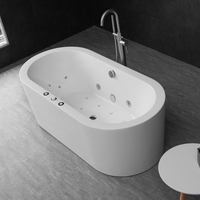 Baignoire autoportante en acrylique avec fonction spa, hydromassage et jets à bulles d'air, pour usage intérieur moderne, fonction jacuzzi