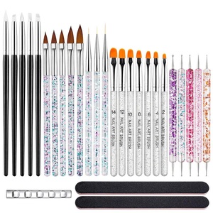 Kit de 36 outils de nail art professionnel pour salon, avec stylo de pointillage diamant et stylo de dessin à poils synthétiques, adapté aux débutants - Product Image 2