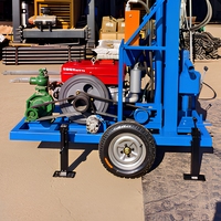Foreuse portable compacte pour puits d'eau avec moteur et pompe, diamètre 150 mm, profondeur max. 200 m, garantie 1 an pour usage domestique et agricole