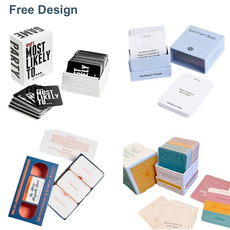 Affirmation card deck high quality cardboard box flash cards printing custom card games