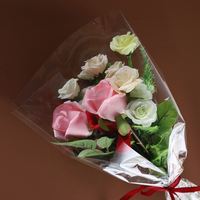 Conception populaire fleur papier d'emballage en plastique mat transparent matériel d'emballage papier bouquet de fleurs magasin cadeau papier d'emballage 2