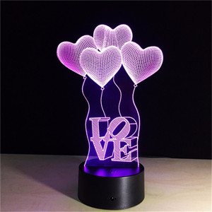 Decoración del hogar regalo de San Valentín te amo <span class=keywords><strong>dulce</strong></span> amante corazón ilusión 3d de <span class=keywords><strong>la</strong></span> habitación de los niños amor led de luz de <span class=keywords><strong>la</strong></span> noche - Product Image 4