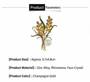 ZHENXUN Broche de Espigas de Trigo Doradas de Alta Gama para Mujer, Elegante y con Perlas, Diseño Exclusivo, Pin de Moda para Trajes y Accesorios - Product Image 2