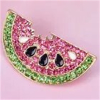 Mode cristal pastèque broche collier Badge Corsage bijoux accessoire