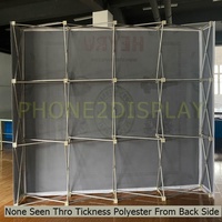 Supports de toile de fond pliables en aluminium réutilisables 20x7,5 pi, légers et portables, pour salons professionnels et expositions, présentoirs pop-up en tissu tendu