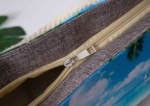 2022 nouveau sac de plage en toile gros coton corde toile sac dames personnalisé complet imprimé conception en gros - Product Image 5