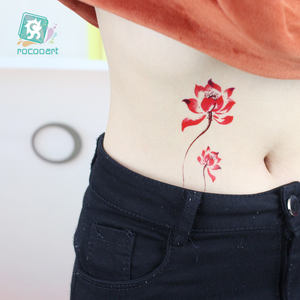 68 motifs de tatouage de lotus différents, <span class=keywords><strong>taille</strong></span> 10,5x6 cm, tatouage temporaire factice, imperméable, lavande, petite rose, autocollant de tatouage - Product Image 3
