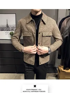 2025ให<span class=keywords><strong>ม</strong></span>่ LT แจ็คเก็ตคอแฟชั่นฤดูใ<span class=keywords><strong>บ</strong></span>ไ<span class=keywords><strong>ม</strong></span>้ร่วง/ฤดูหนาวสลิ<span class=keywords><strong>ม</strong></span>ฟิตโค้ทคุณภาพสูงลายตารางหมากรุกหลายกระเป๋าแจ็คเก็ตลำลอง<span class=keywords><strong>เกาหลี</strong></span> - Product Image 6