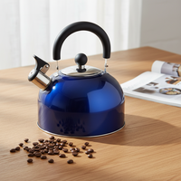 Bouilloire à thé en acier inoxydable 3L avec poignée mobile, fond à induction, bouilloire à eau bleue pour une utilisation d'une capacité de 2,5 L