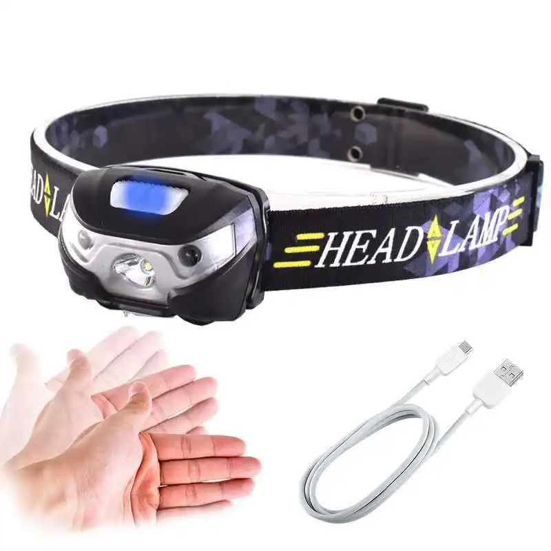 New Camping Fishing Hunting LED Headlamp Rechargeable Waterproof USB Headlamp with Motion Sensor