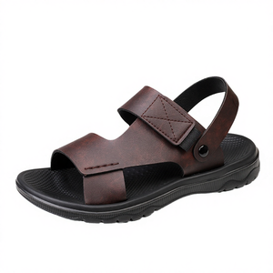 New High Quality Cross-strap Leather Men's <b>Sandals</b> Big Size 47 Classic Summer Cushioning <b>Flat</b> Hot Sale Business Dubai Market - Product Image 4