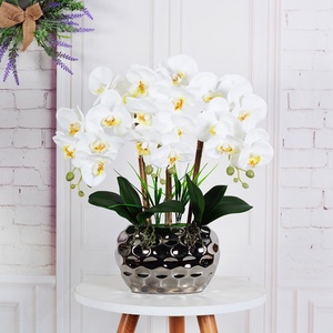 Orquídea <span class=keywords><strong>Rosa</strong></span> artificial hecha a mano al por mayor con maceta dorada para decoración del hogar durante Navidad, Día DE LA Madre <span class=keywords><strong>y</strong></span> Año Nuevo chino - Product Image 2